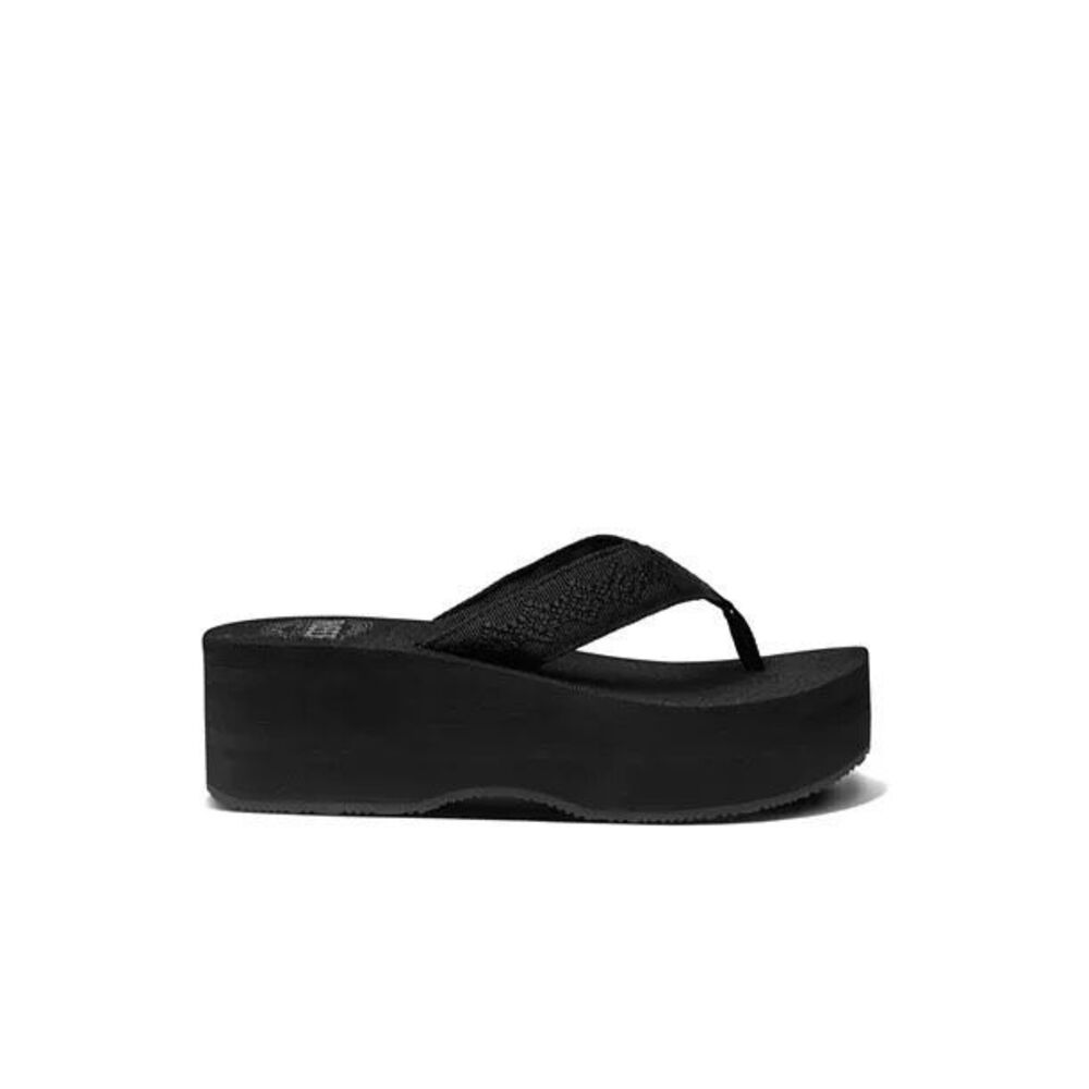 REEF Sandy Hi 2.5” Round Toe Platform Sandals Black - Picture 2 of 5